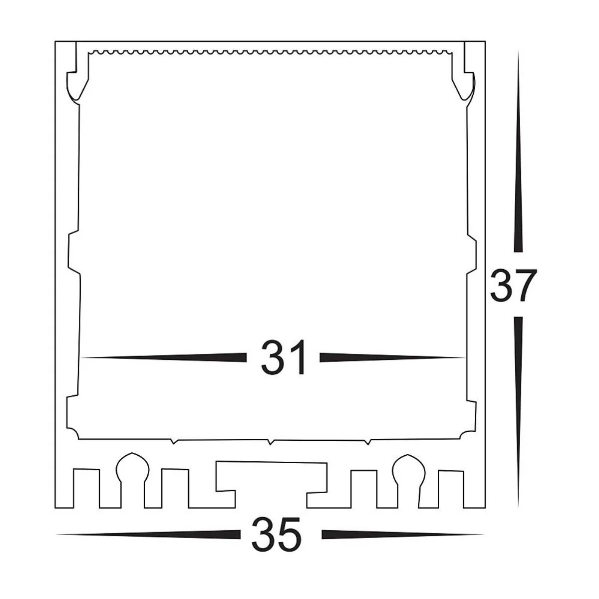 BLACK PROFILE DEEP SQUARE 35X37 PER MT
