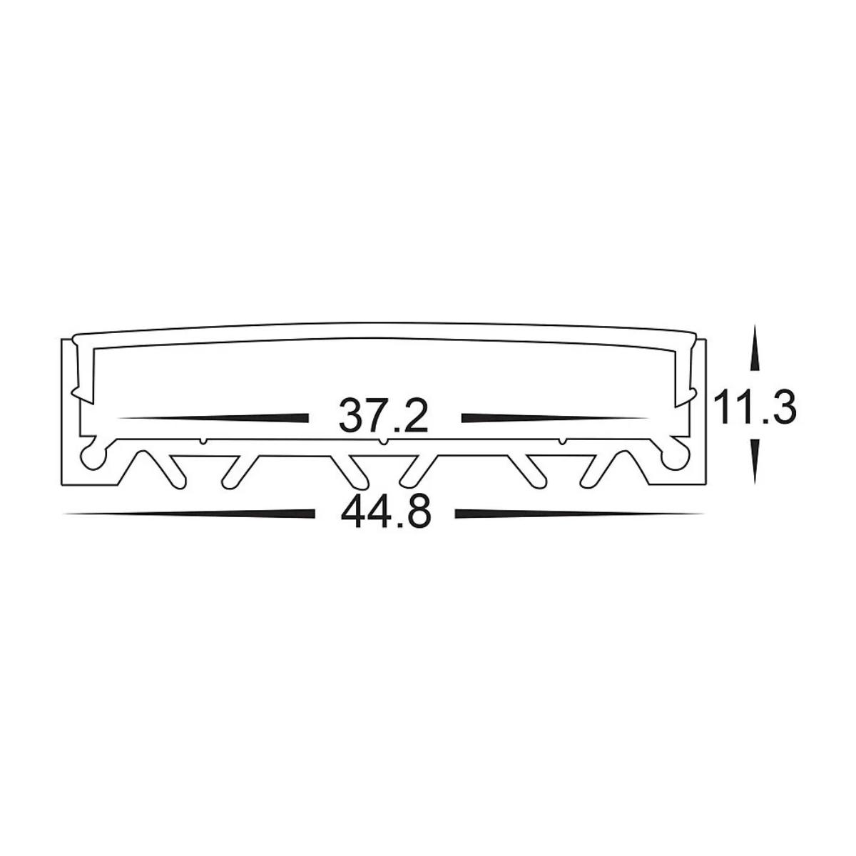 ALUM PROFILE SHALLOW SQ 45X11 PER MT