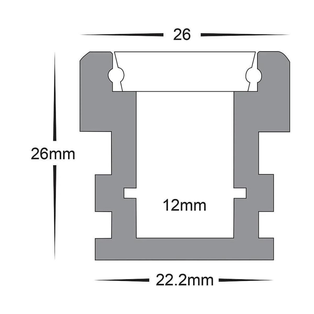ALUM PROFILE DEEP TRAFFICAB 26X26 PER MT