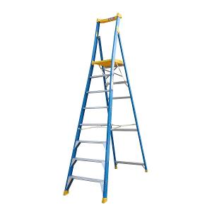 FIBREGLASS PLATFORM LADDER 2.4M 170KG FIBREGLASS PLATFORM LADDER 2.4M 170KG