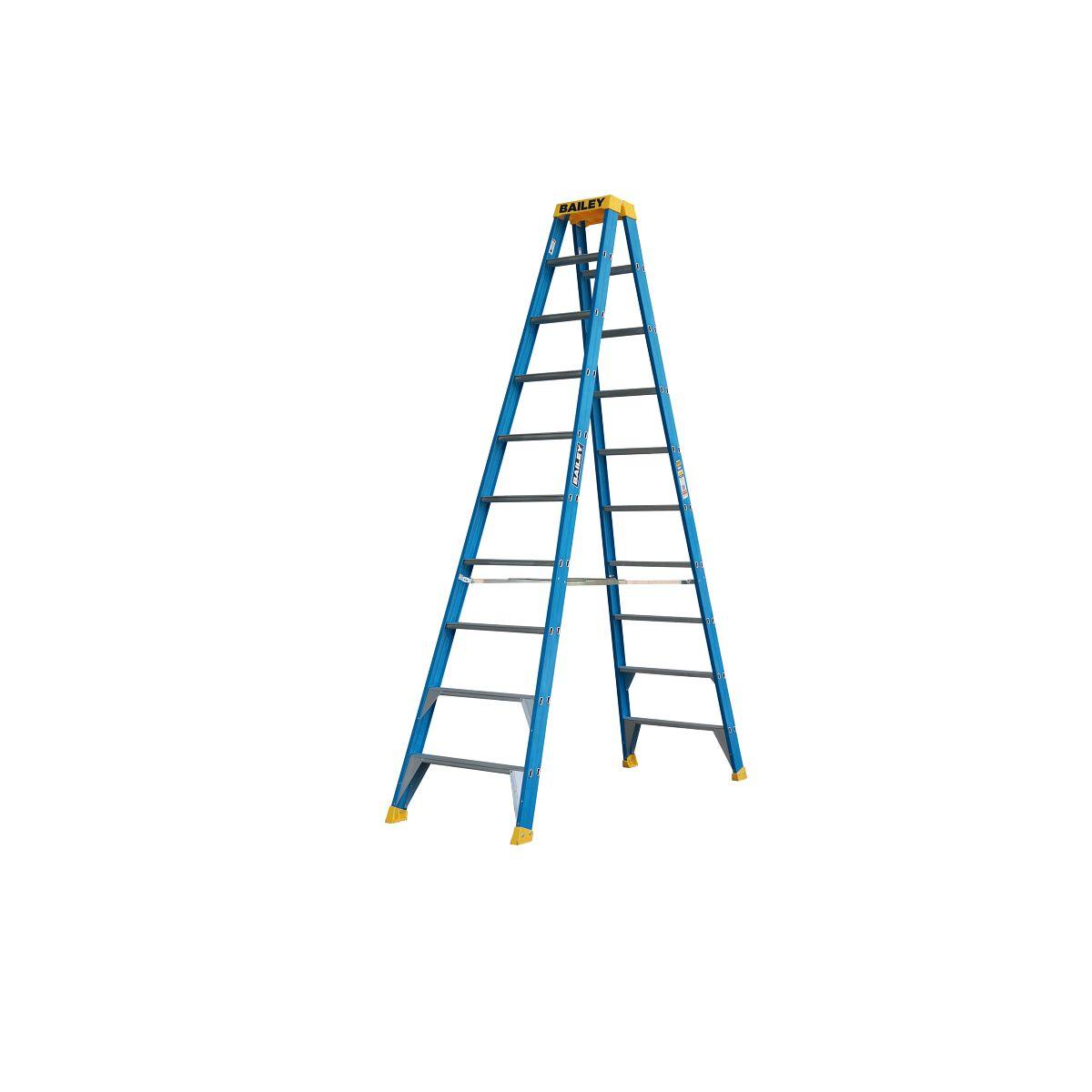FIBREGLASS DBL SIDE STEP LADDER 3.0M