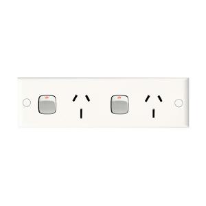 GPO DBL NARROW 15A 240V WHITE GPO DBL NARROW 15A 240V WHITE