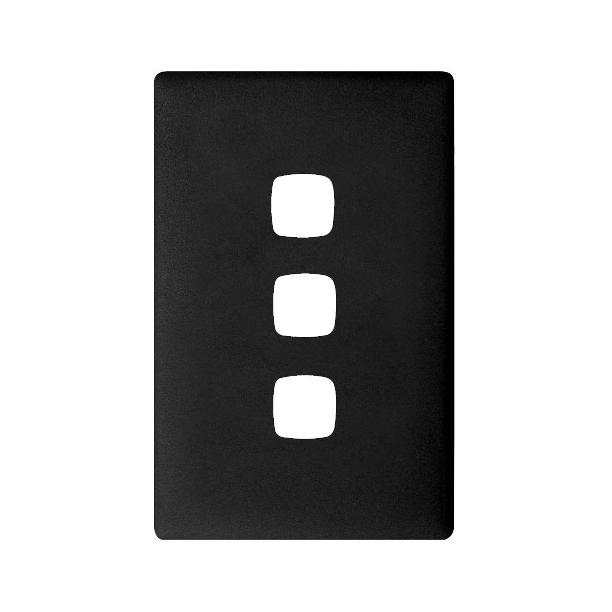 LINEA 3 GANG VERTICAL SWITCH BLACK