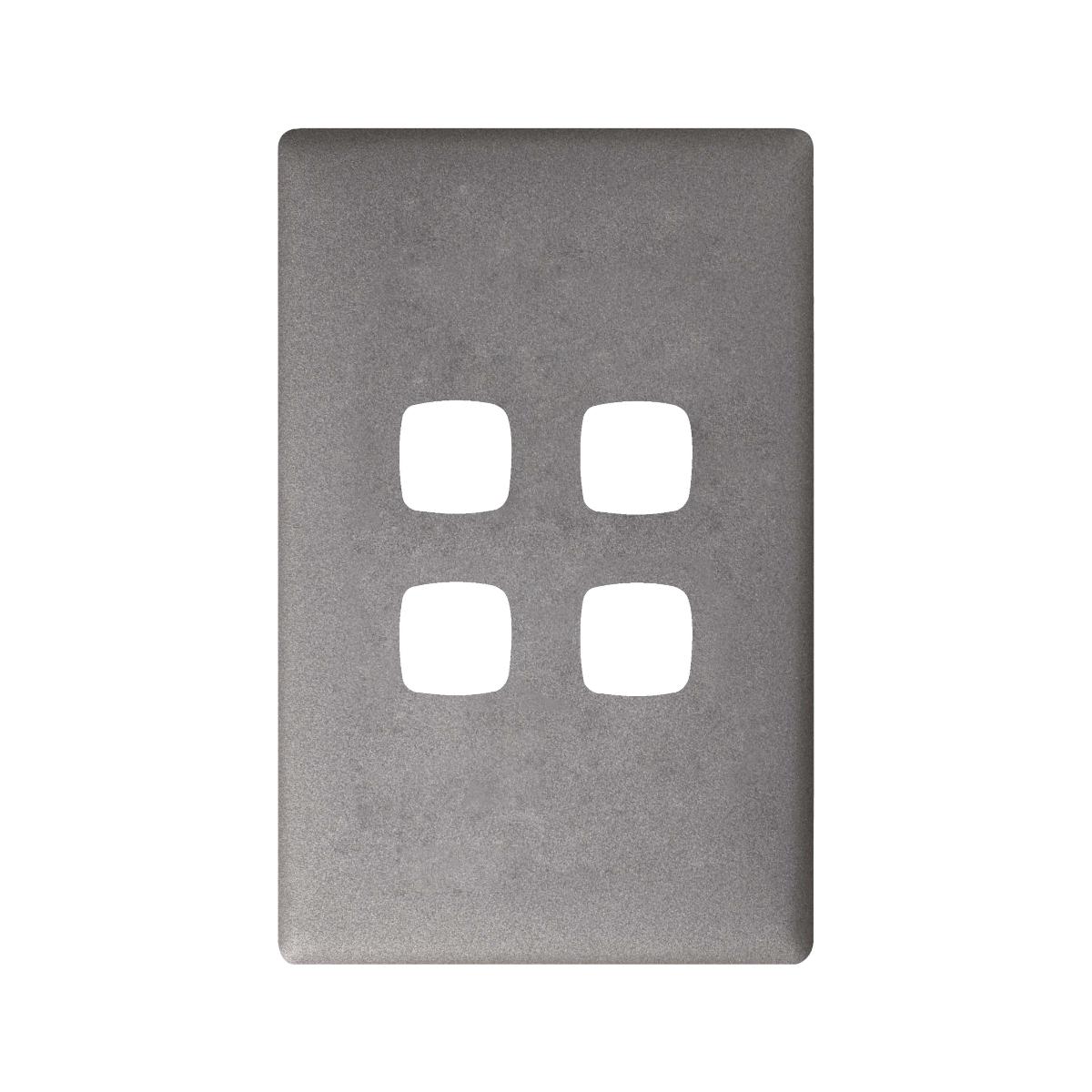 LINEA 4 GANG HORIZONTAL SWITCH BLACK