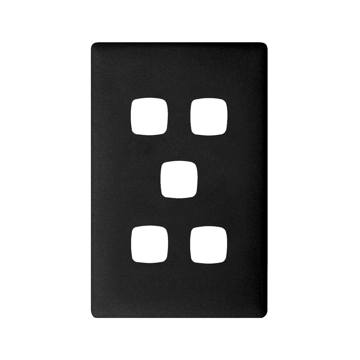 LINEA 5 GANG VERTICAL SWITCH BLACK