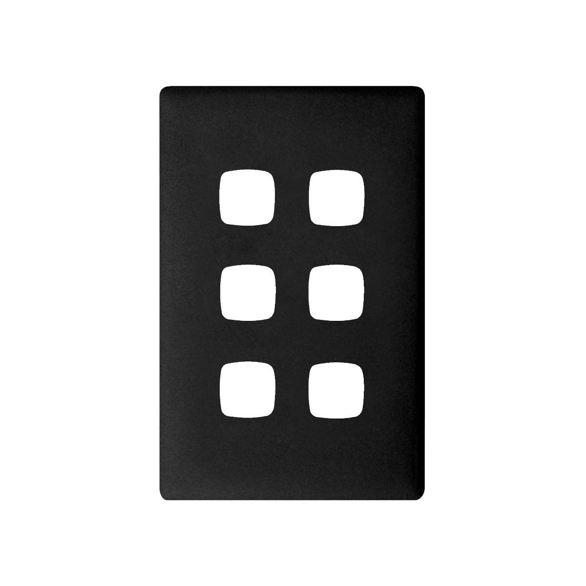 LINEA 6 GANG VERTICAL SWITCH BLACK