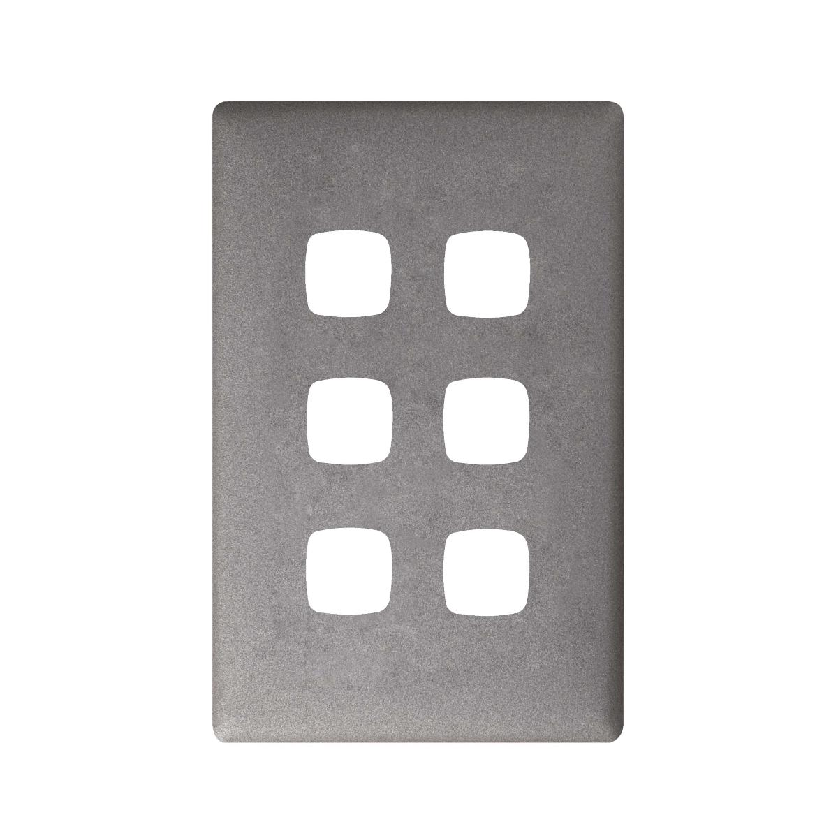 LINEA 6 GANG HORIZONTAL SWITCH BLACK