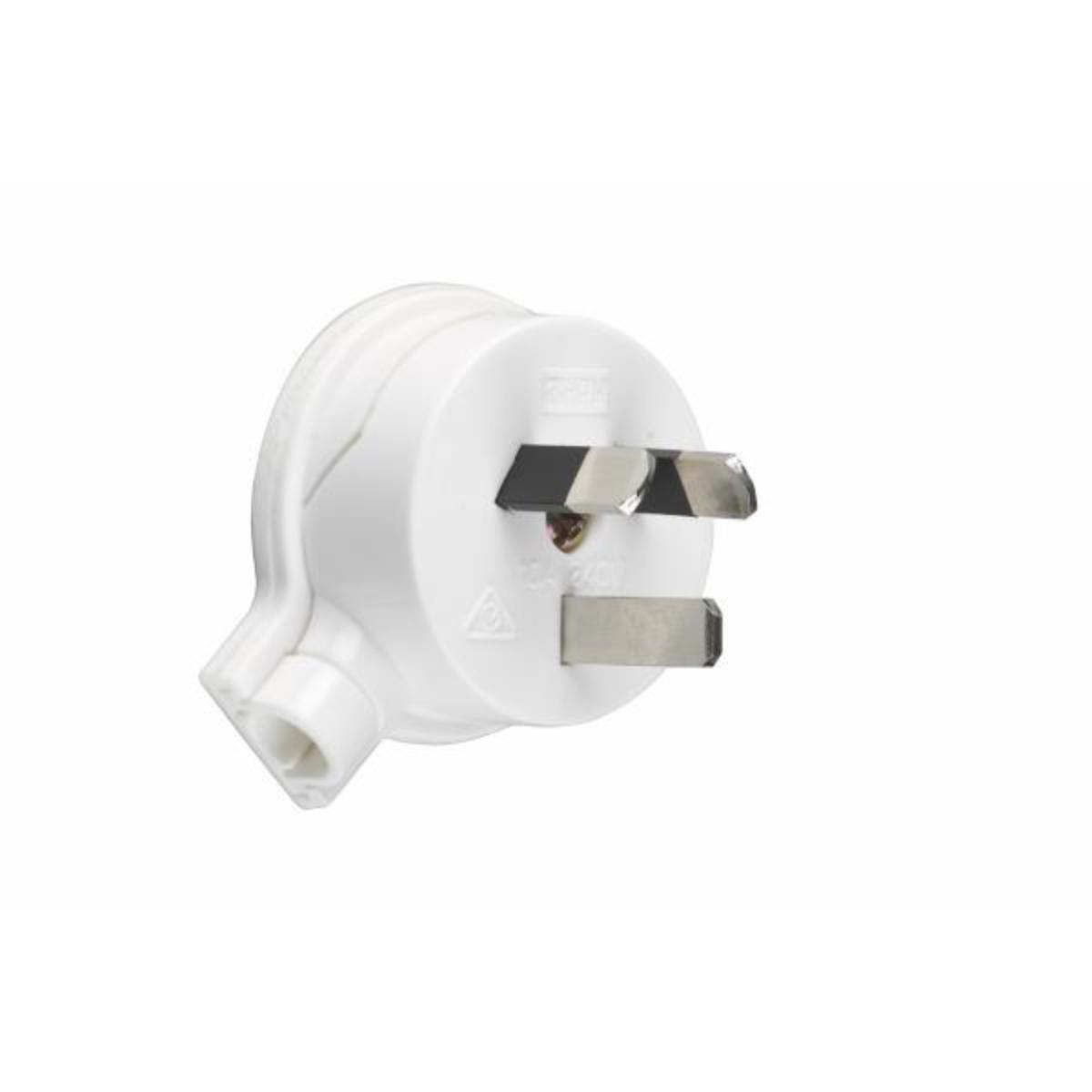 PLUG TOP 10A 250V 3P SIDE ENTRY WHITE