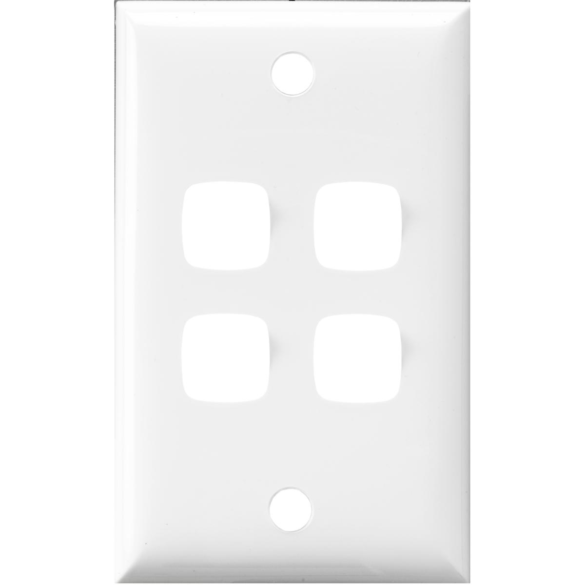 PLATE ONLY ARCHITRAVE 4 GANG WHITE