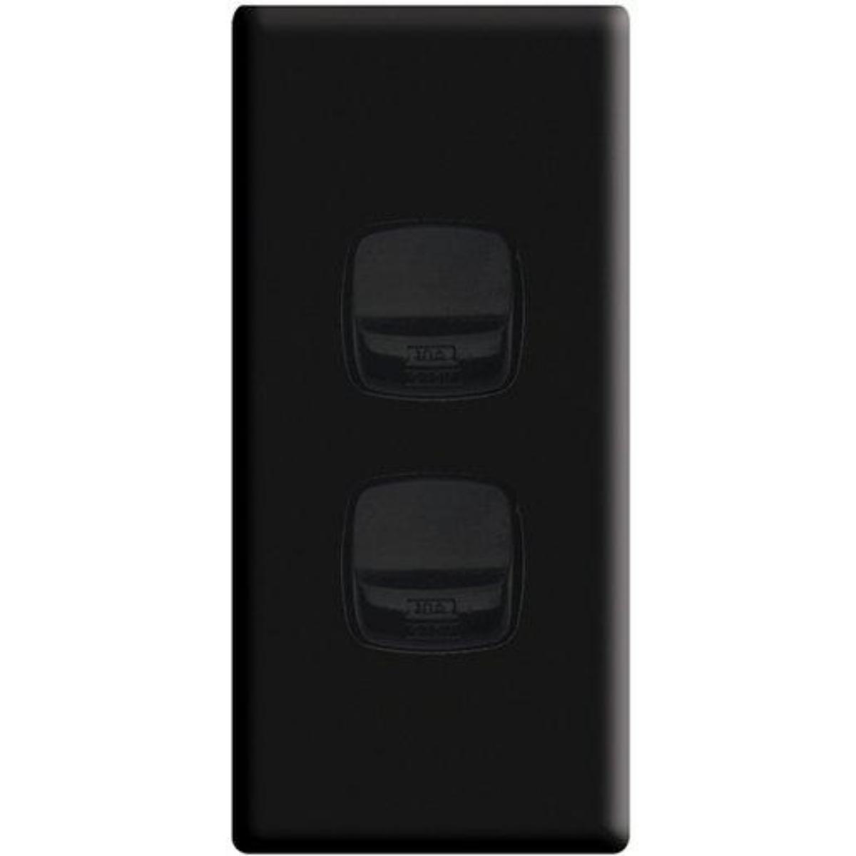 LINEA 2 GANG ARCHITRAVE SWITCH BLACK