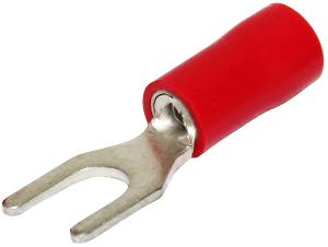 FORKED SPADE 3MM RED SINGLE GRIP PK/100