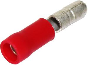 INSULATED MALE BULLET 4MM D/G RED 100PK