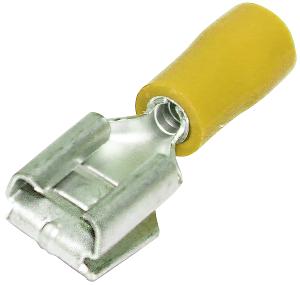 INSUL PIGGY BACK QC RECEP YLLW 6.4MM 25P INSUL PIGGY BACK QC RECEP YLLW 6.4MM 25P