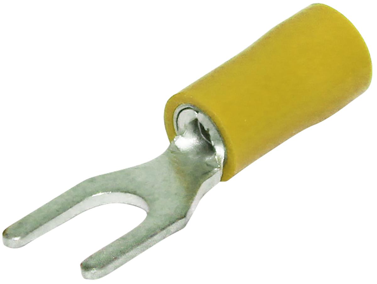 INSUL FORK LUG D/G YELLOW 5MM STUD 50PK