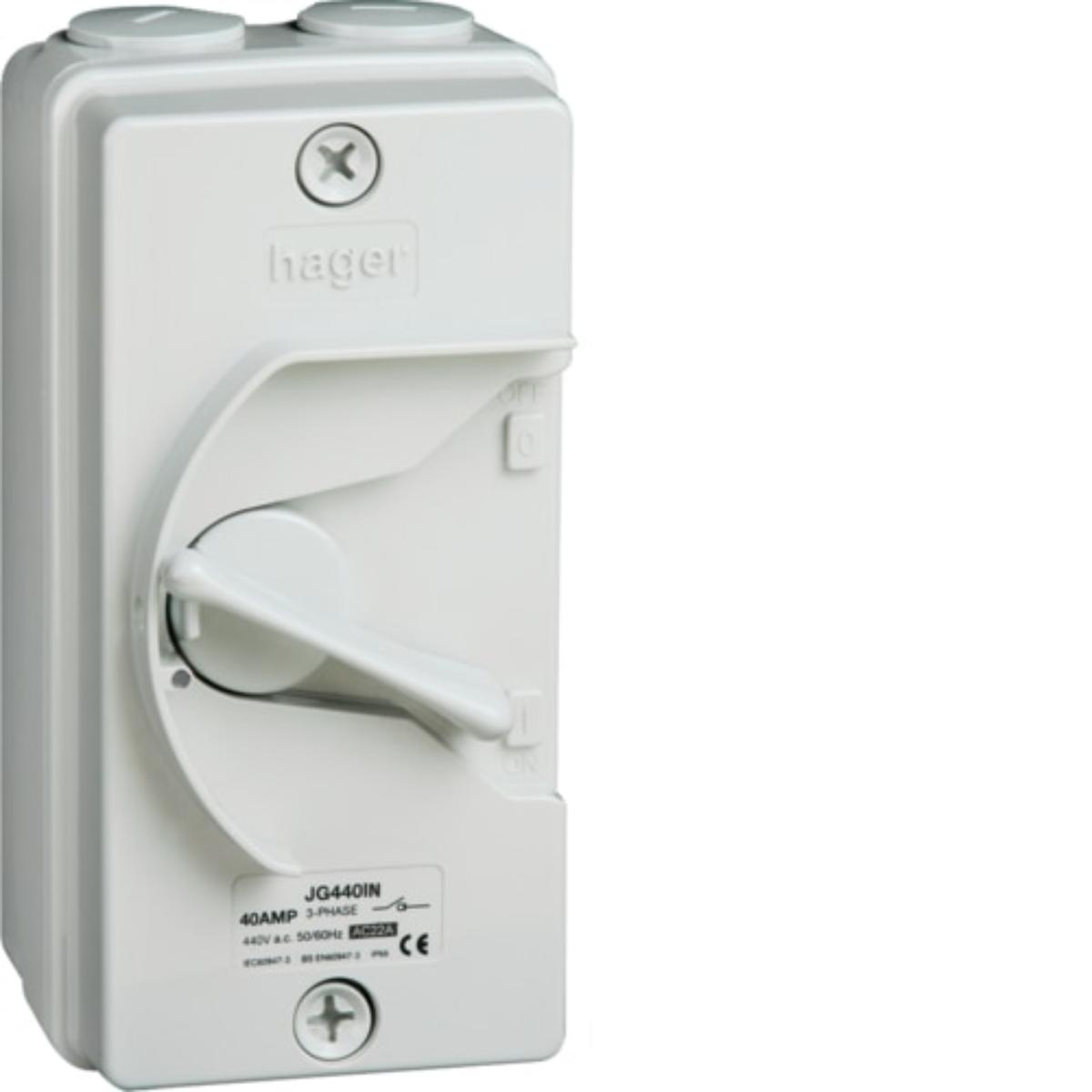 W/P ISOLATOR 20A 3 POLE IP66 GREY