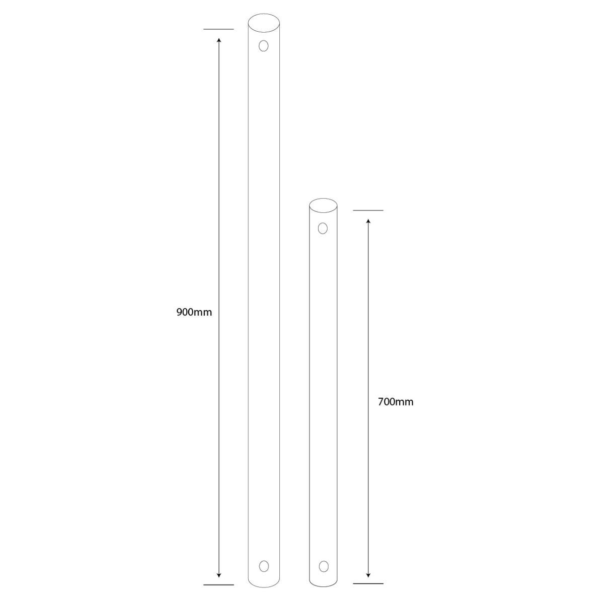 WHITE 700MM C/FAN DOWNROD MAGNETIC II