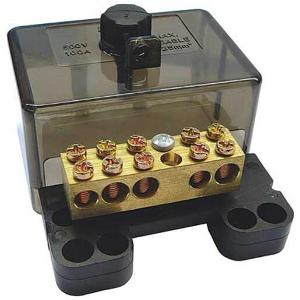 NEUTRAL LINK 5 HOLE 100A + COVER BLACK NEUTRAL LINK 5 HOLE 100A + COVER BLACK