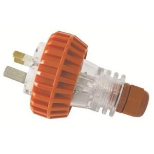 STRAIGHT PLUG 3 FLAT PINS 10A ORANGE STRAIGHT PLUG 3 FLAT PINS 10A ORANGE