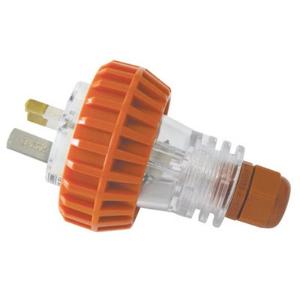 STRAIGHT PLUG 3 FLAT PINS 15A ORANGE STRAIGHT PLUG 3 FLAT PINS 15A ORANGE