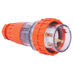 STRAIGHT PLUG 3 ROUND PINS 32A ORANGE STRAIGHT PLUG 3 ROUND PINS 32A ORANGE