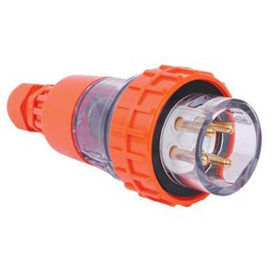 PLUG STRAIGHT 4 PIN ROUND 20AMP ORANGE