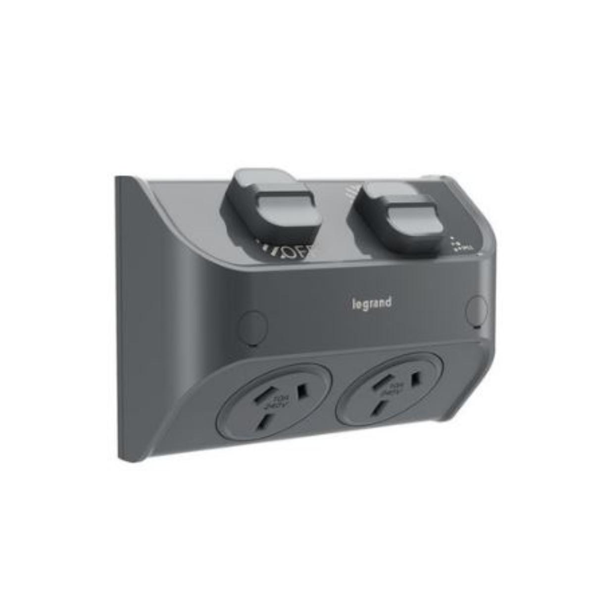 AQUA LIFE DBL GPO 10A IP53 F/MT C/GREY