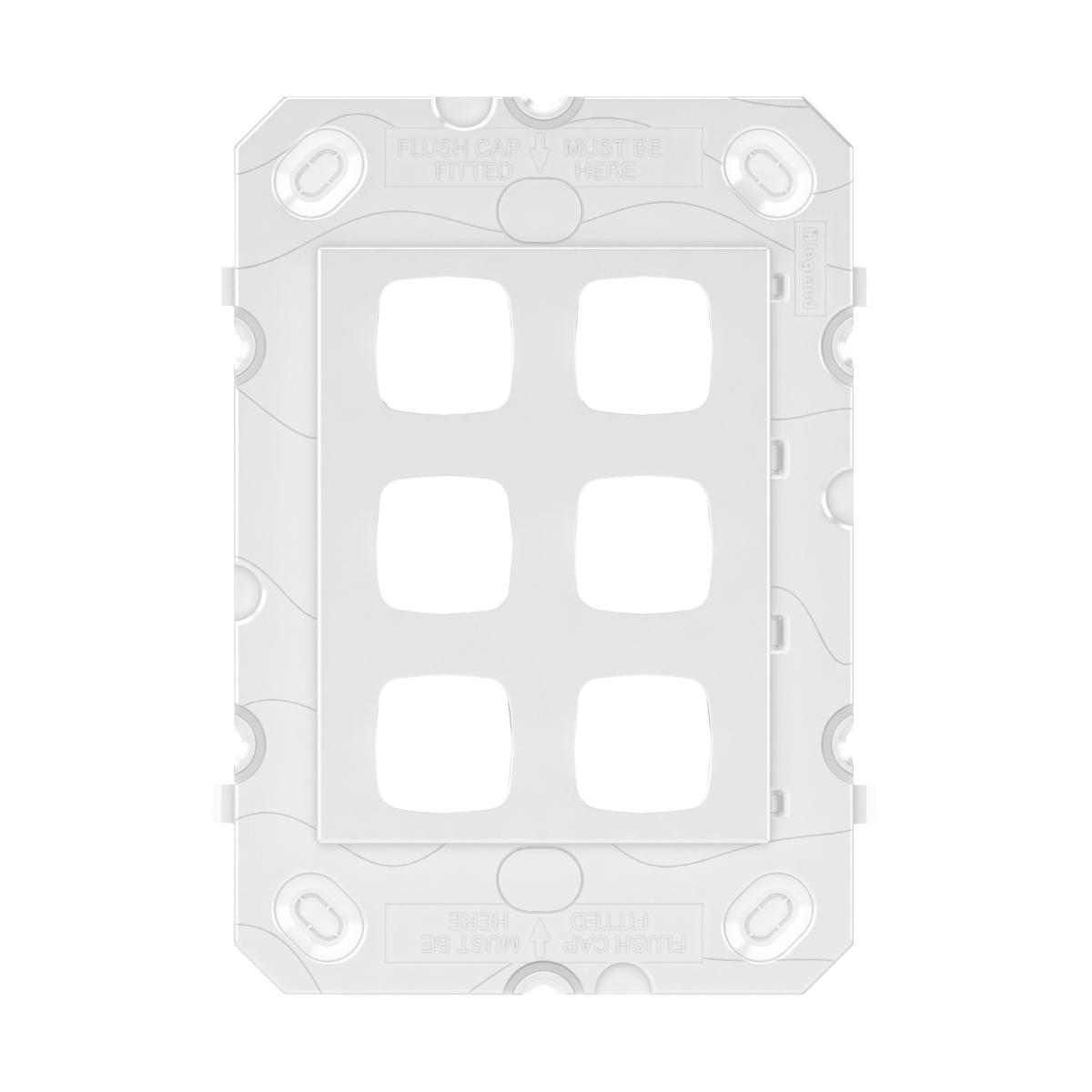ARTEOR 6 GANG GRID ONLY C/WOUT MECH WHT