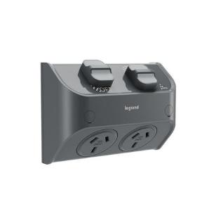 AQUA LIFE DBL GPO 10A IP53 F/MT C/GREY AQUA LIFE DBL GPO 10A IP53 F/MT C/GREY