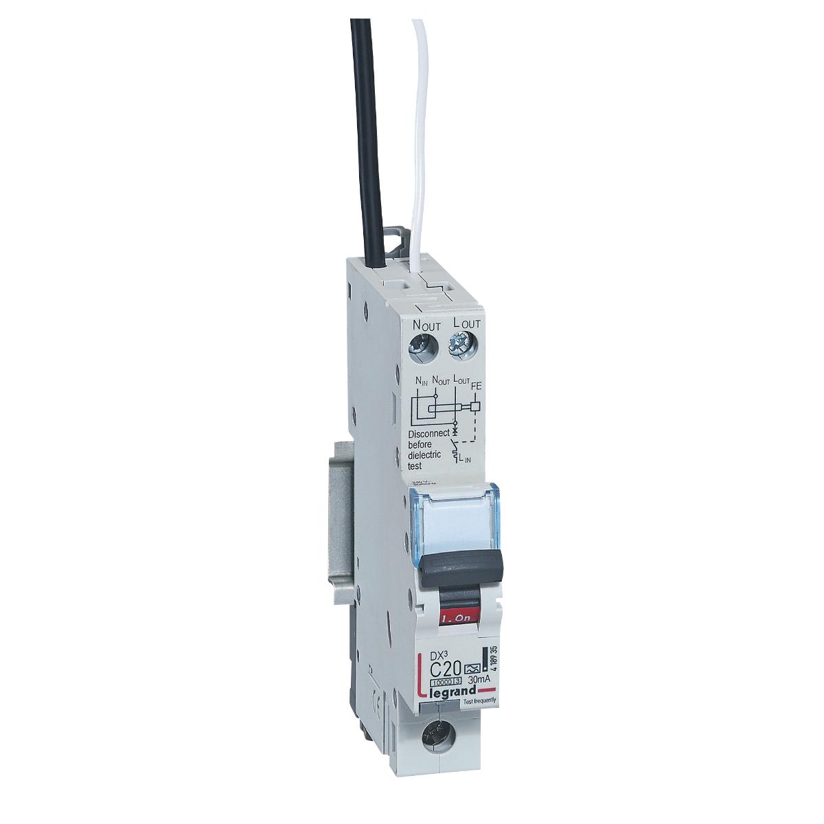 RCBO DX3 1P+N 10A 30MA 10KA + TAIL 1MOD