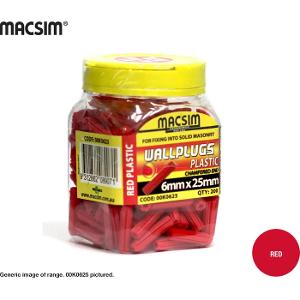 ANCHOR WALLPLUGS 6 X 35MM BOTTLES RED ANCHOR WALLPLUGS 6 X 35MM BOTTLES RED