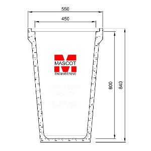 GRC CABLE PIT 450 SQ 550X550X840MM GRC CABLE PIT 450 SQ 550X550X840MM