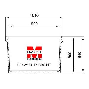 GRC CABLE PIT 900SQ 1010X1010X640MM GRC CABLE PIT 900SQ 1010X1010X640MM