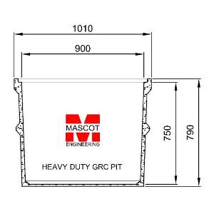 GRC CABLE PIT 900SQ 1010X1010X790MM GRC CABLE PIT 900SQ 1010X1010X790MM