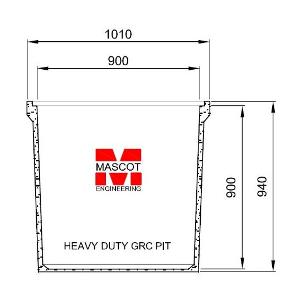 GRC CABLE PIT 900SQ 1010X1010X940MM GRC CABLE PIT 900SQ 1010X1010X940MM