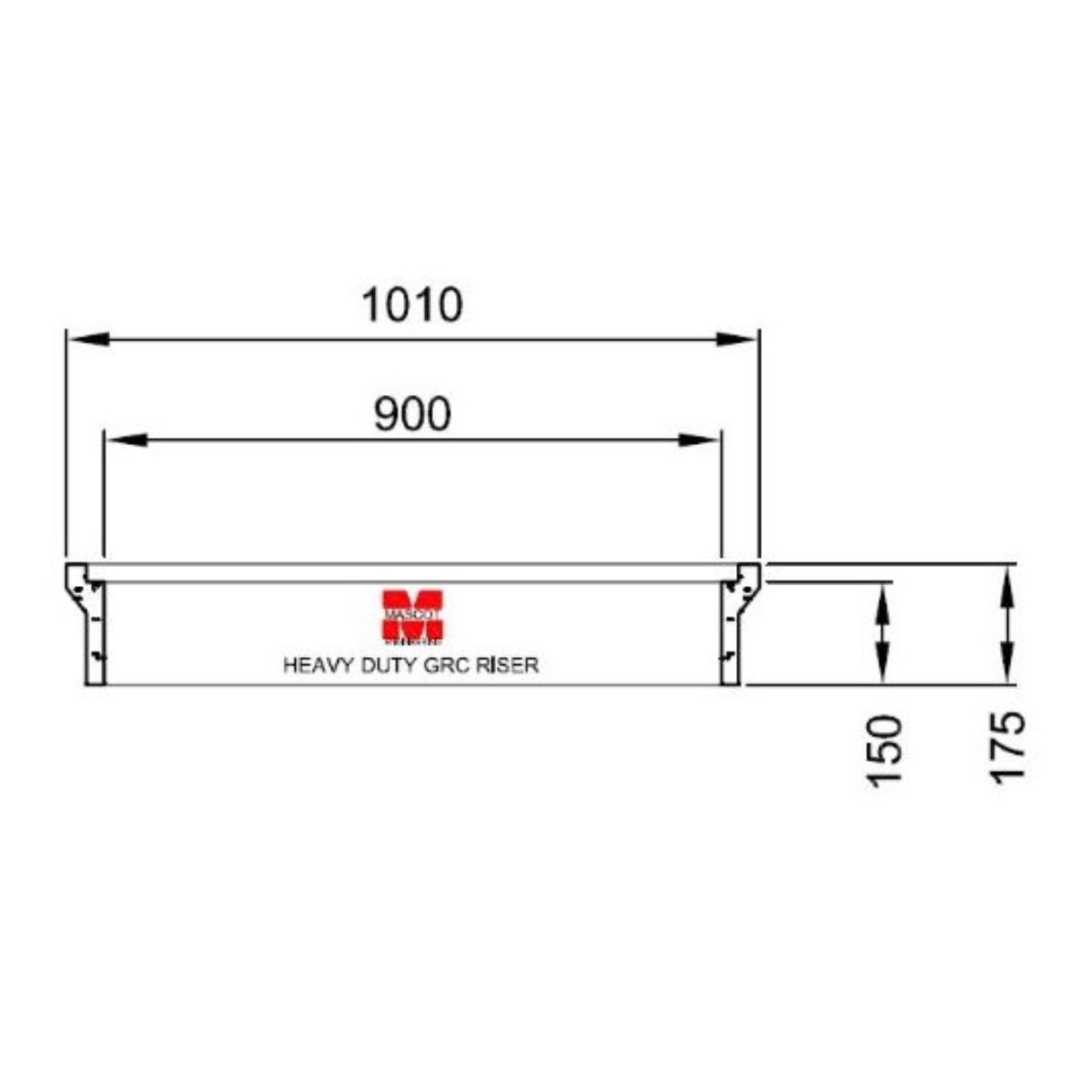 GRC RISER 900 SQ 175MM DEEP FOR CJP5