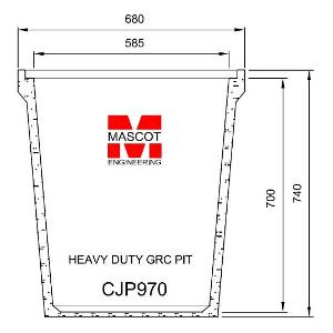 GRC CABLE PIT 600X300 680X340X740MM GRC CABLE PIT 600X300 680X340X740MM