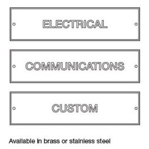 BRASS PLATE ENGR COMMUNICATIONS 73X24MM BRASS PLATE ENGR COMMUNICATIONS 73X24MM