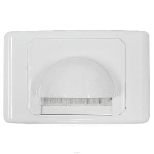 OUTLET PLATE WITH BRUSH COVER WHITE 20PK