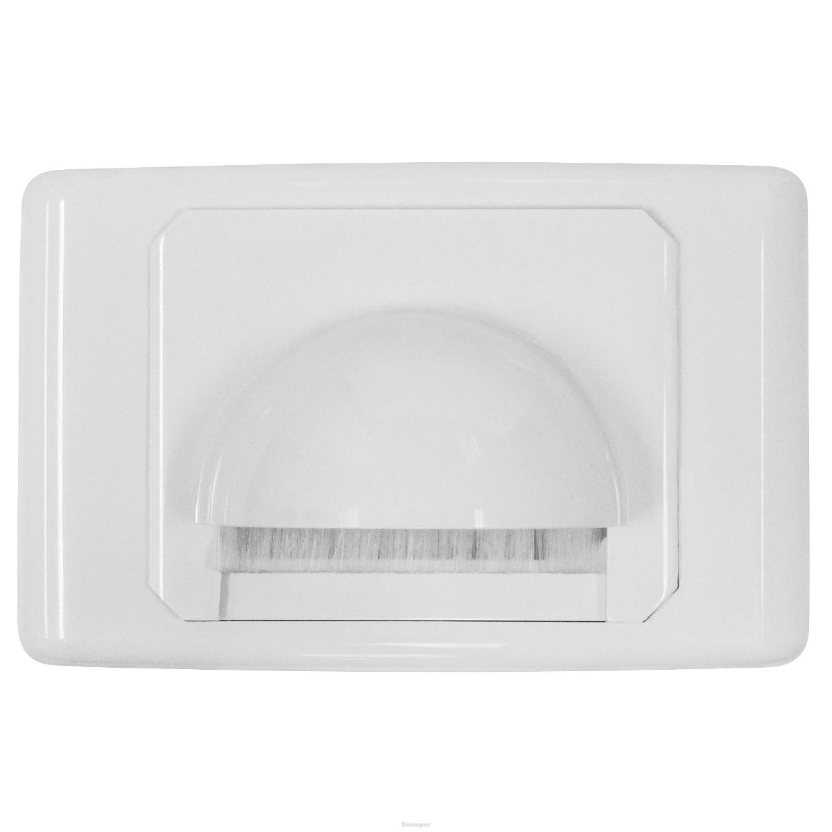 OUTLET PLATE WITH BRUSH COVER WHITE 20PK