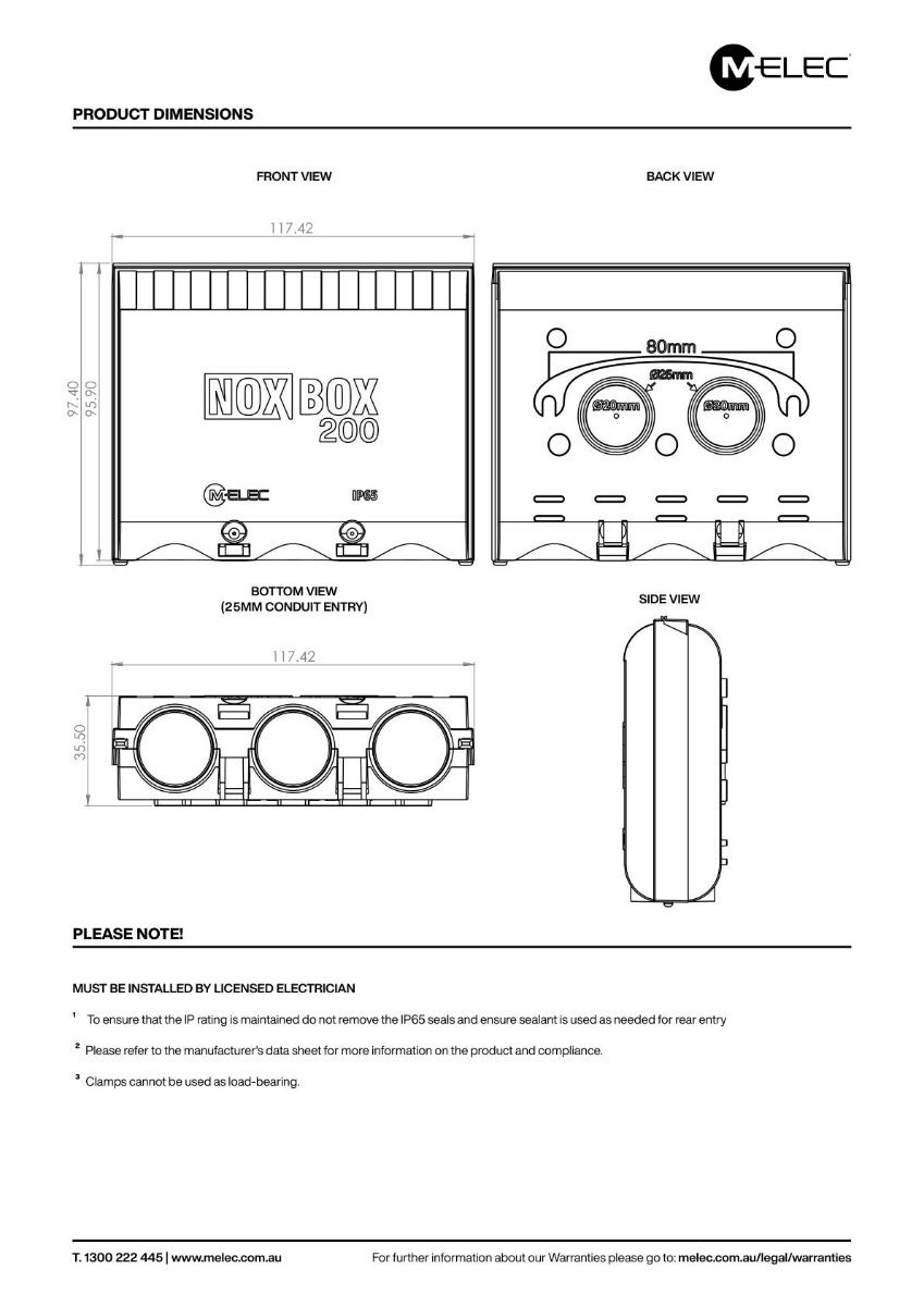 NOX BOX CONNECTOR ENCLOSURE COMP IP65