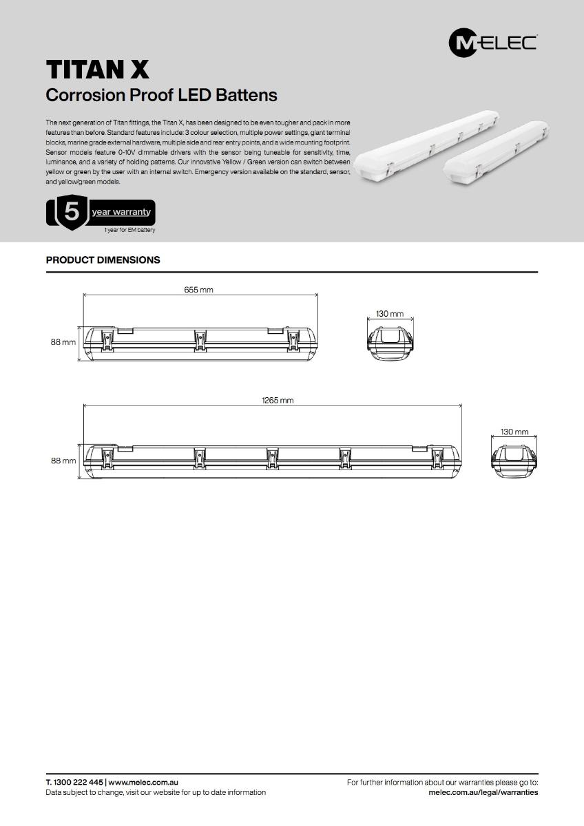 LED W/P BATTEN TITAN X 20/27/34/40W CCT