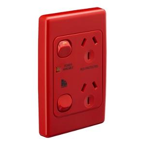 MEDILEC DBL GPO VERT 10A S/P RED MEDILEC DBL GPO VERT 10A S/P RED