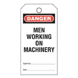 DANGER TAG MEN WORKING ON MACHINERY 5PK DANGER TAG MEN WORKING ON MACHINERY 5PK