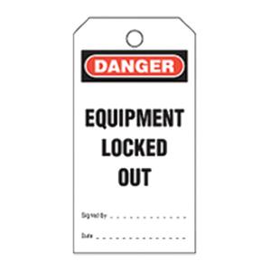 DANGER TAG EQUIPMENT LOCKED OUT 5PK DANGER TAG EQUIPMENT LOCKED OUT 5PK