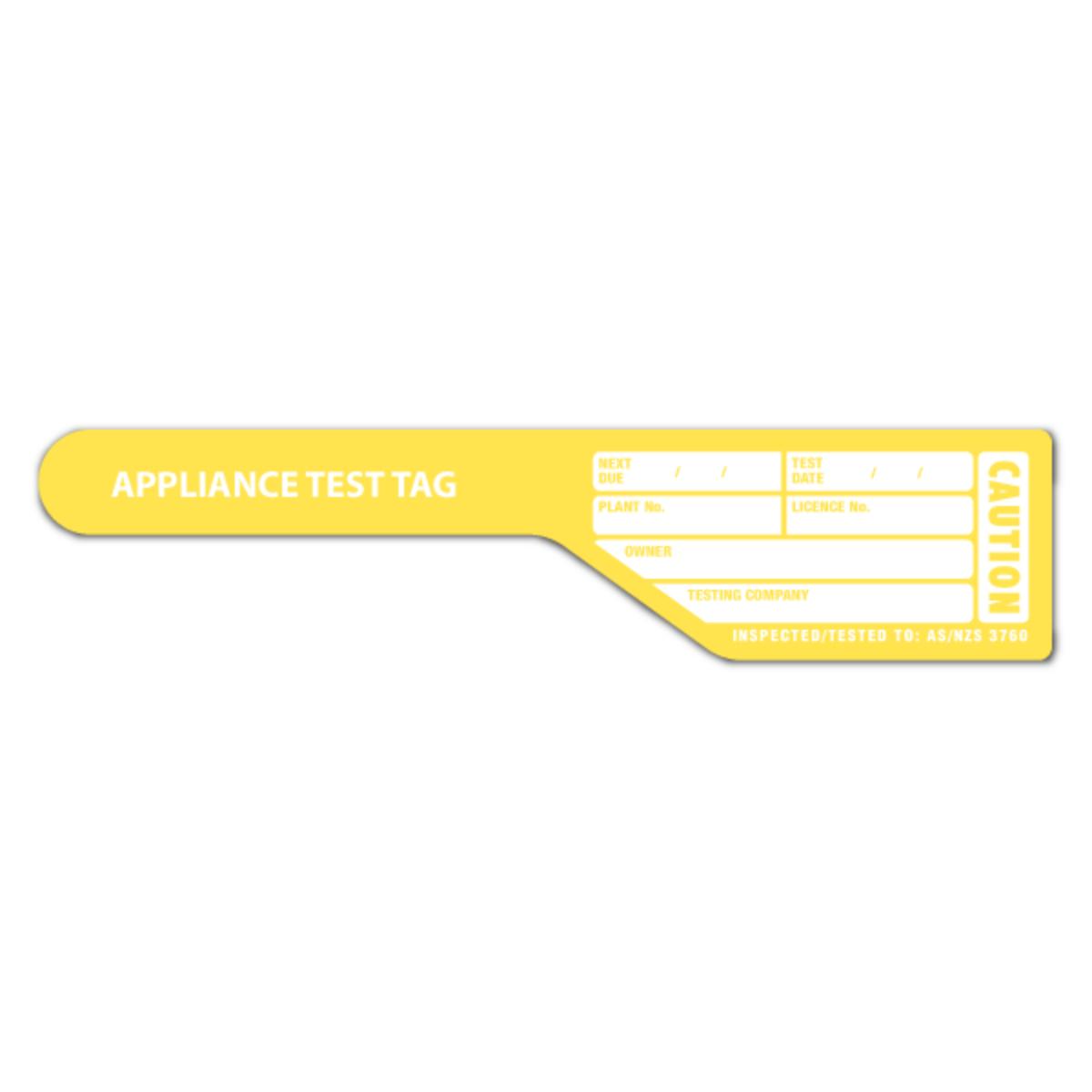 FLAG STYLE TEST TAG YELLOW EXCEPT NSW