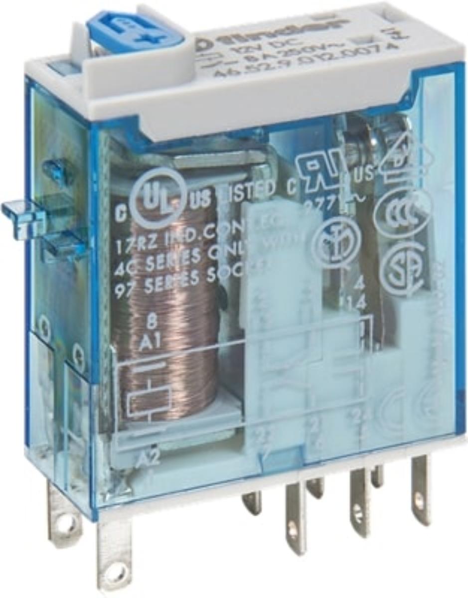 MINI INDUSTRIAL RELAY 2C/O 8PIN 8A 12VDC