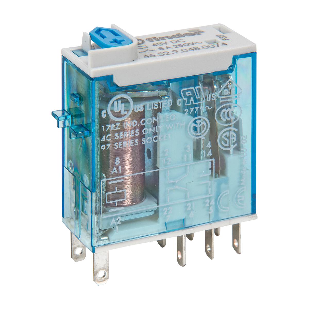 MINI INDUST RELAY 2C/O 8PIN 8A 48VDC
