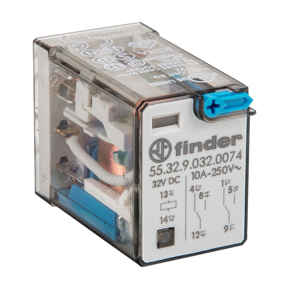 MINI GEN PURP RELAY 2C/O 8PIN 10A 32VDC