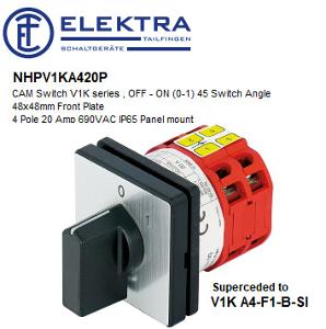CAM SWITCH OFF-ON 4P 20A PANEL MNT CAM SWITCH OFF-ON 4P 20A PANEL MNT