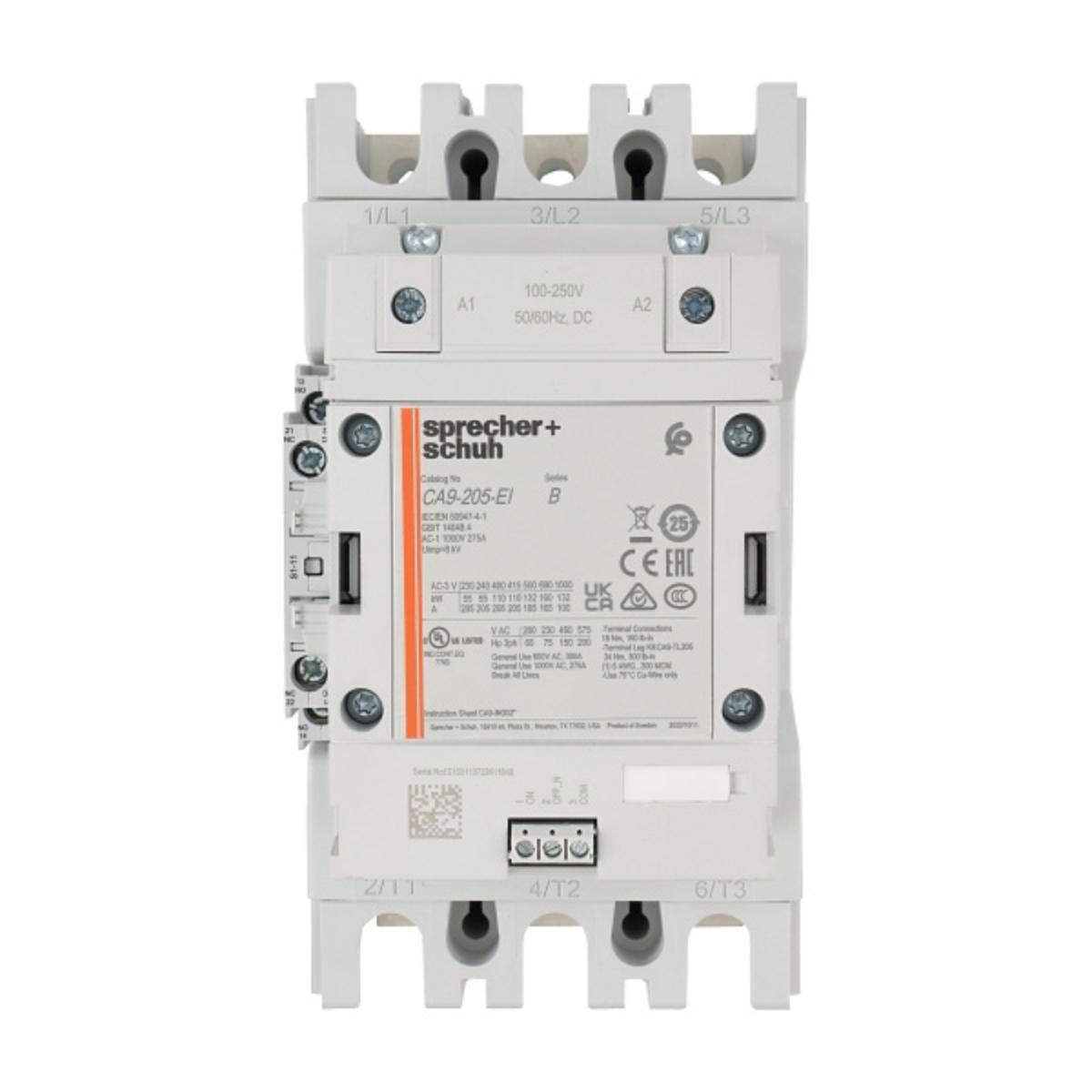 CONTACTOR 3P 205A AC3 110KW 100/250VACDC